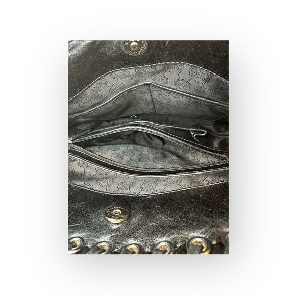 Michael Kors Black Quilted Leather Hippie Grommet Handbag - Picture 9 of 13